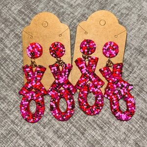 Beaded XO Dangle Earrings – Lightweight Valentine Statement Earrings